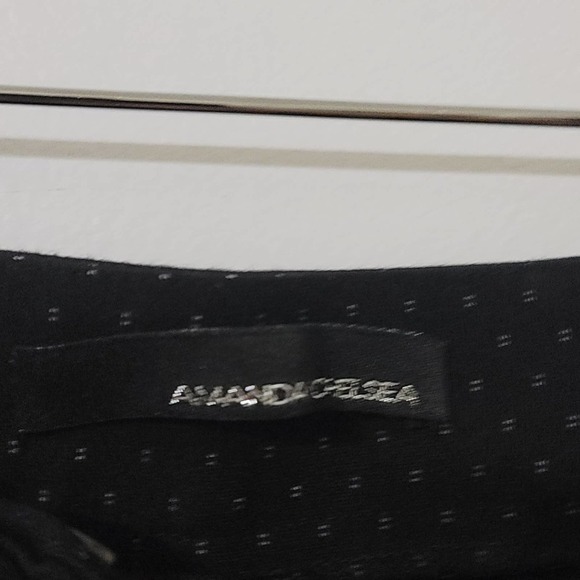 Amanda & Chelsea Ankle Pants Size 6 Black‎ White Slim Stretch Dots Flat Front - Picture 4 of 10